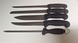 4 Cuchillos de Cocina + Afilador