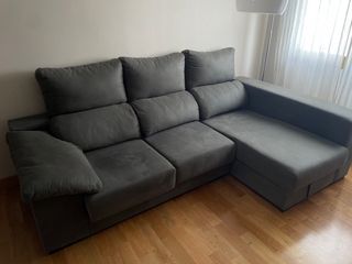 Sofá chaise long gris