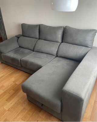 Sofá chaise long gris