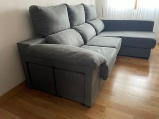 Sofá chaise long gris