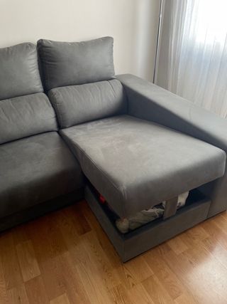 Sofá chaise long gris