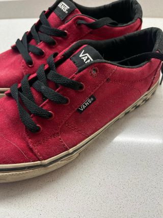 Vans rosse scacchiera bambino 36