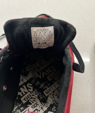 Vans rosse scacchiera bambino 36