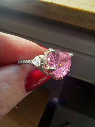 Anello con zircone 7 carati placcato 18 k