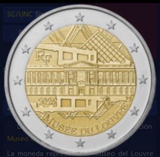 2€ FRANCIA 2025  MUSEO DEL LOUVRE. ED.GIOCONDA