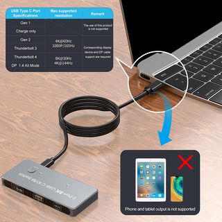 Switch para dos ordenadores y 1 monitor 8k