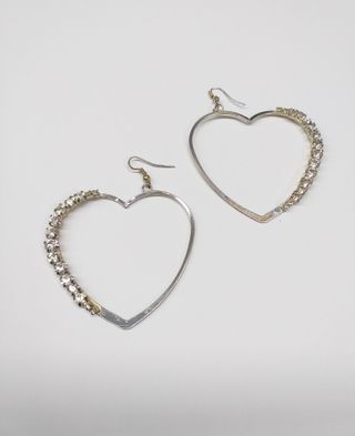 Orecchini a cuore con strass