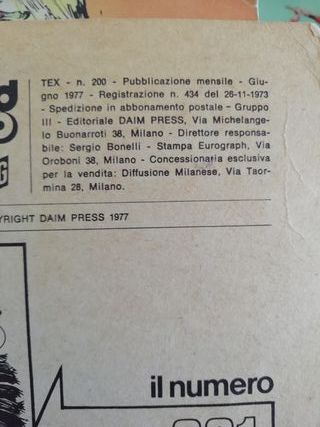 Tex n. 200 a colori pubbl. 1977