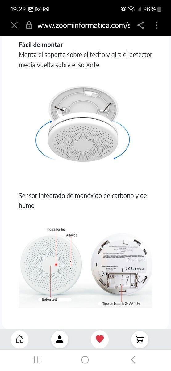 Detector de humo WiFi