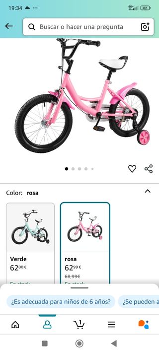 Bicicleta niña de 16 pulgadas