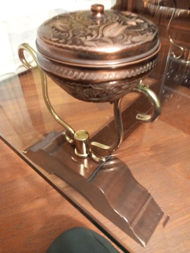 Porta caramelle in rame antico made in I