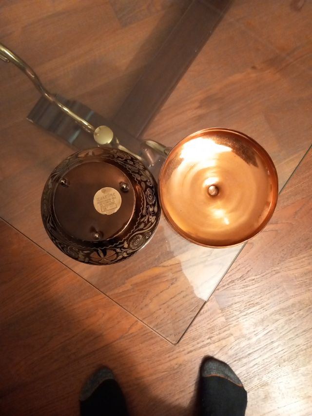 Porta caramelle in rame antico made in I