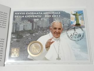 Folder Vaticano 2 €. comm. 2013 e busta Filatelica