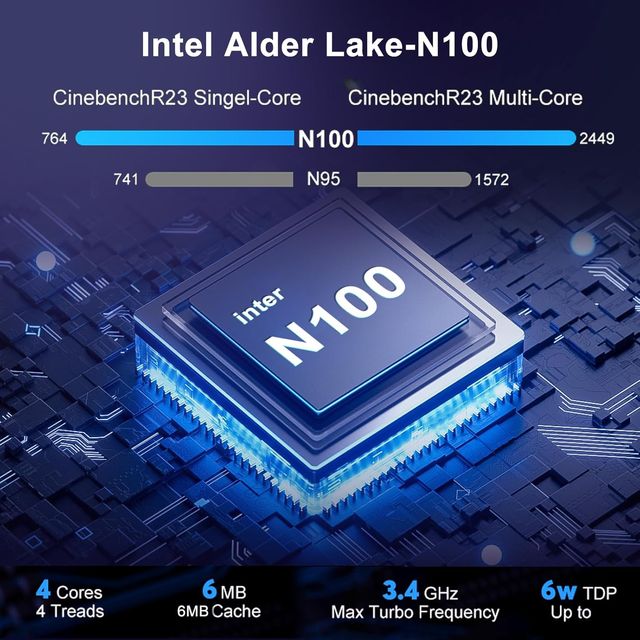 Mini PC Intel Alder Lake N100, 16GB 🖥