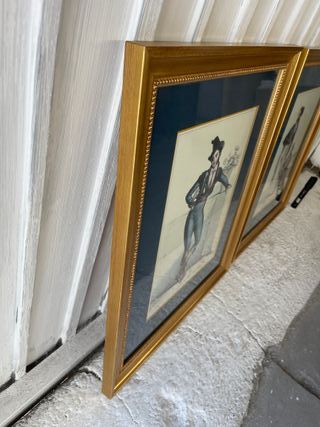 ✅ coppia di quadri in foglia d'oro realizzati in Francia