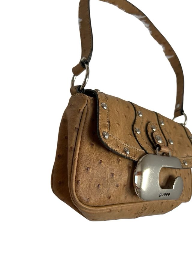 Borsa a spalla Guess vintage y2k marrone struzzo