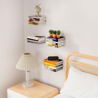 Set di 4 ripiani galleggianti in metallo