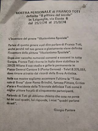 Quadro pittore Franco Toti anni 70
