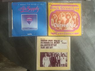 lote 9 vinilos single folk rock 70s 80s