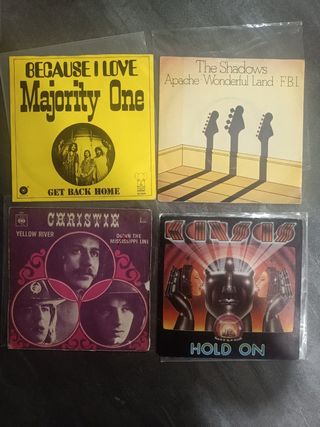 lote 9 vinilos single folk rock 70s 80s