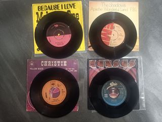 lote 9 vinilos single folk rock 70s 80s