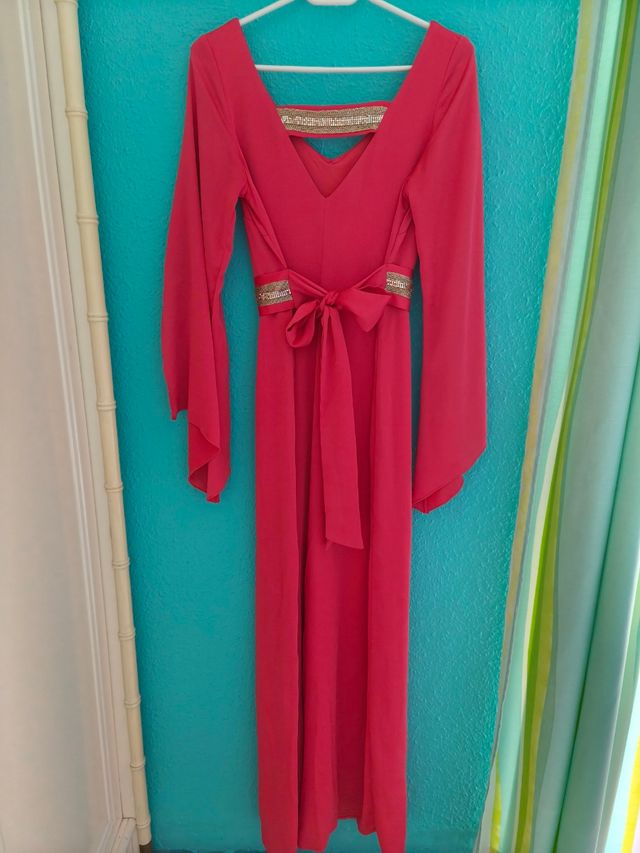 Vestido largo coral