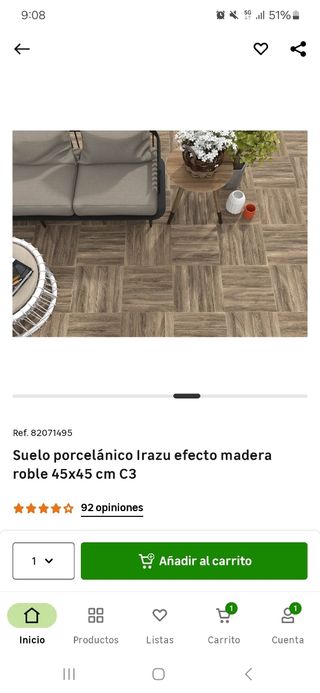 Baldosa porcelanica efecto madera roble