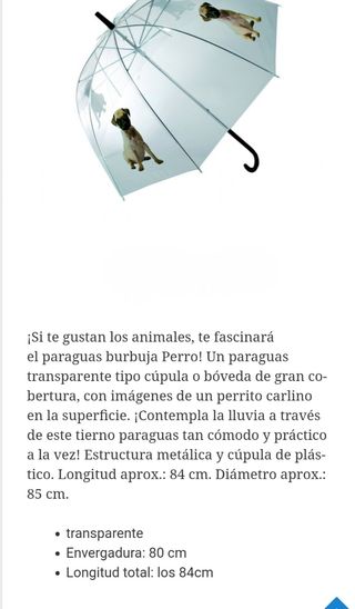 Paraguas transparente 1uso 