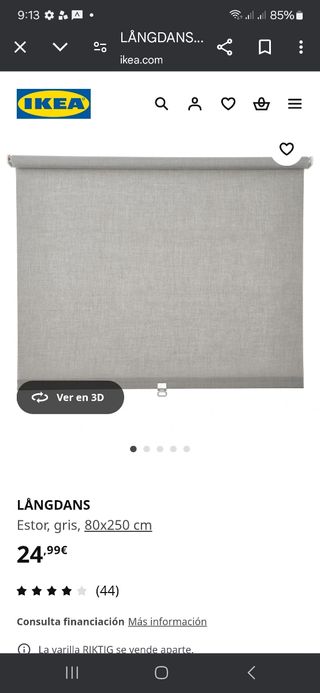 Estor Langdans Ikea 80x250 Precio en Ikea: 24