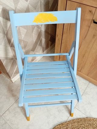 Sedia pieghevole in legno shabby