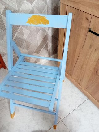 Sedia pieghevole in legno shabby