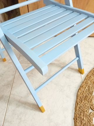 Sedia pieghevole in legno shabby