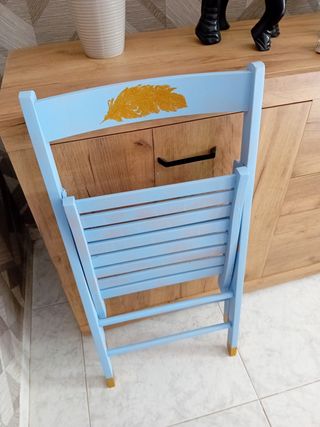 Sedia pieghevole in legno shabby