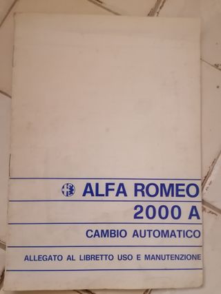 Alfa Romeo 2000 allegato manuale Cambio Automatico