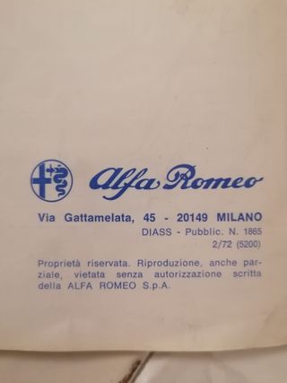 Alfa Romeo 2000 allegato manuale Cambio Automatico