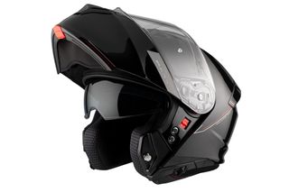 Casco Genesis Solid A1 Negro brillo modular.