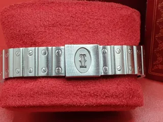 Cartier Santos Galbee 29x41 Full set patina dial.