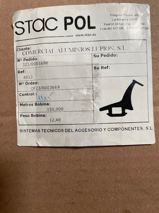 Goma ventana abatible