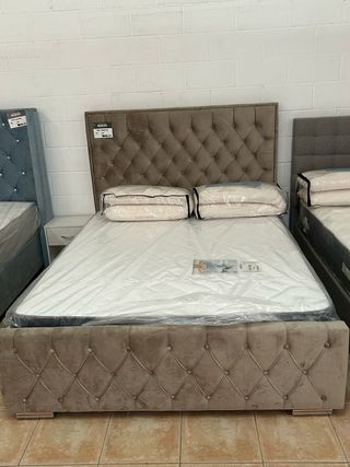 Cama Matrimonio 135x190 + Cabecero Tapizado! 