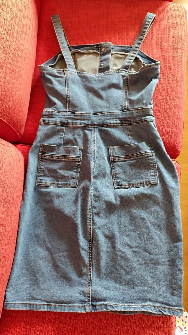 Vestido vaquero efecto faja