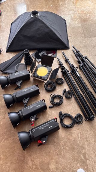 Flashes fotografia kit estudio photo studio