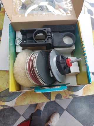 Juego Wolfcraft de lijado y pulido para 
 taladros