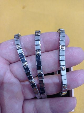 Pulseras acero y oro 