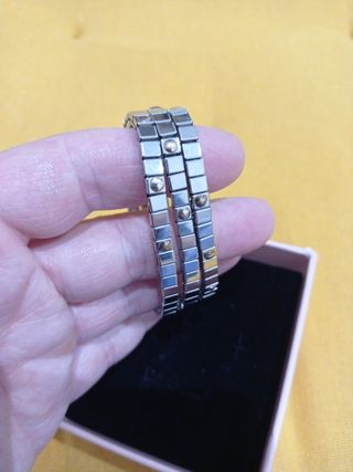 Pulseras acero y oro 