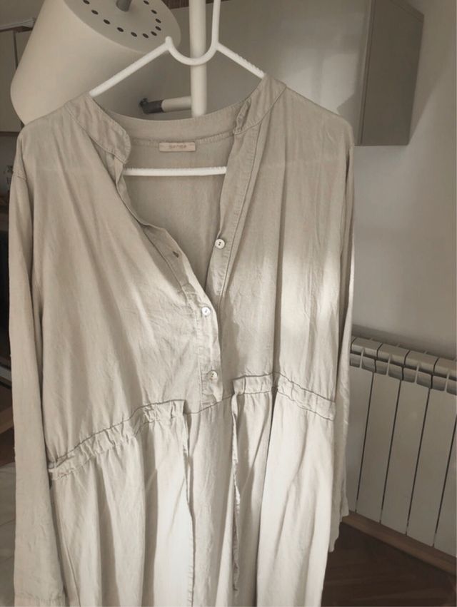 Vestido largo beige informal de Sense