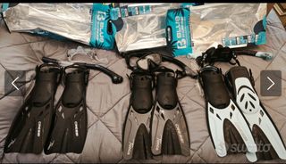 Set Cressi nuovi,  Pinne, Maschere, Mezze Mute