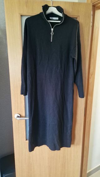 Vestido punto Zara negro