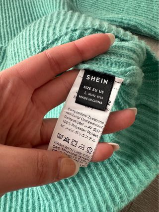 Jersey verde canalé de Shein  Talla L