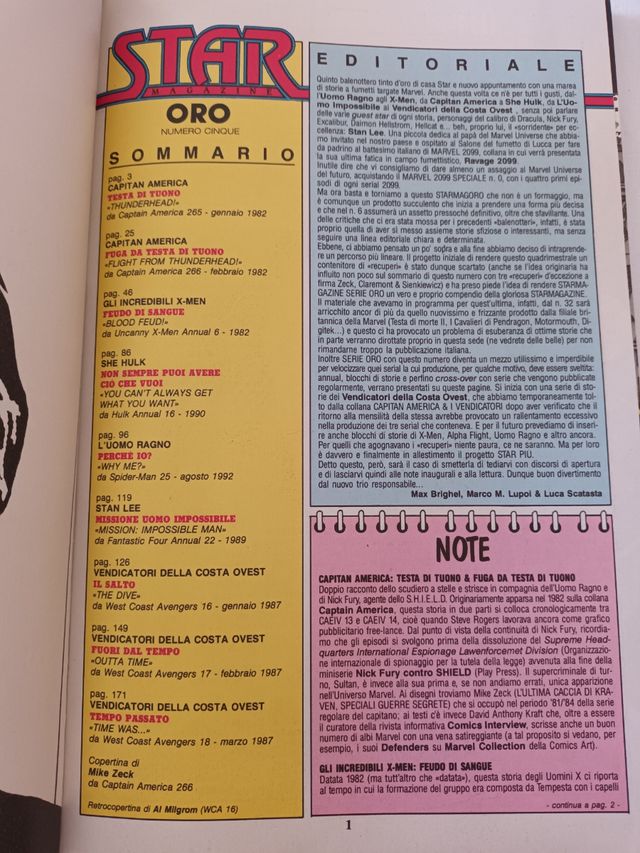 Fumetto Star magazine oro n5 marvel