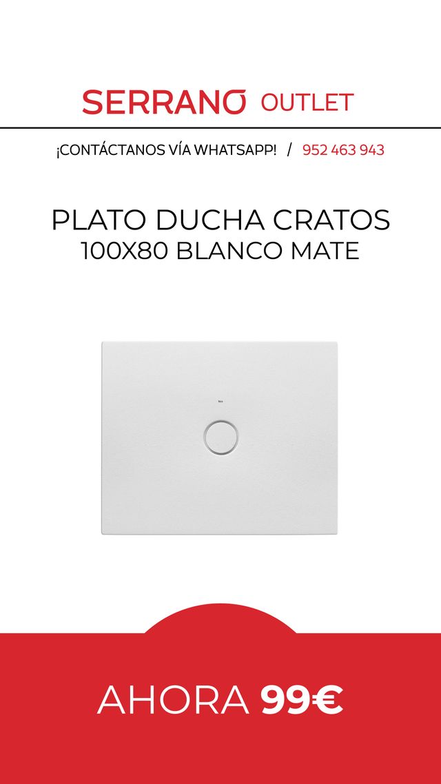 PLATO DUCHA CRATOS 100X80 BLANCO MATE